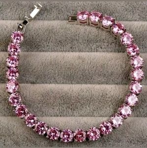 Pink Topaz Tennis Bracelet - 7"